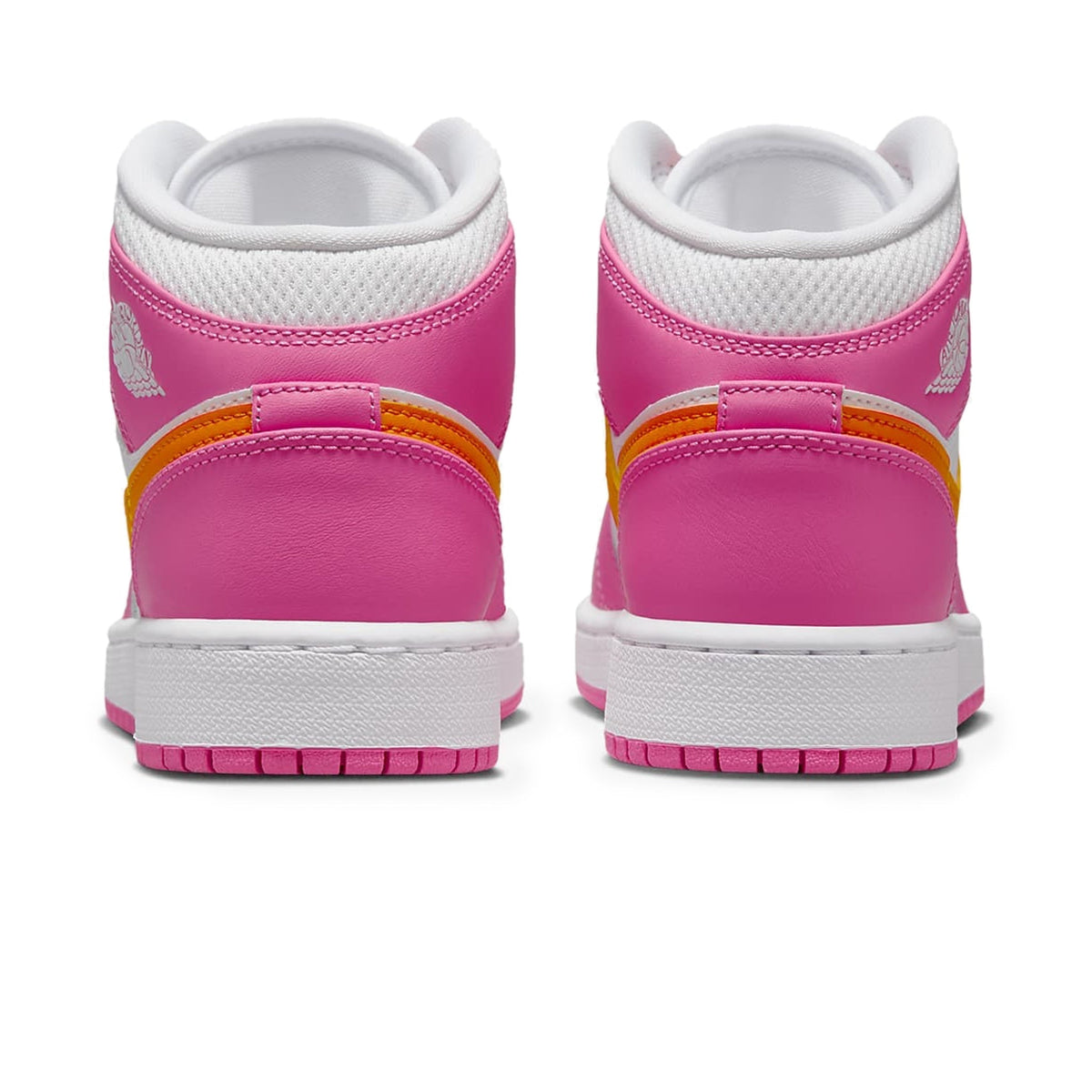 Air Jordan 1 Mid Pinksickle Safety Orange (GS) Sneakers - Pink