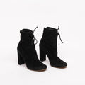 Gianvito Rossi Black Suede Lace-Up Boot