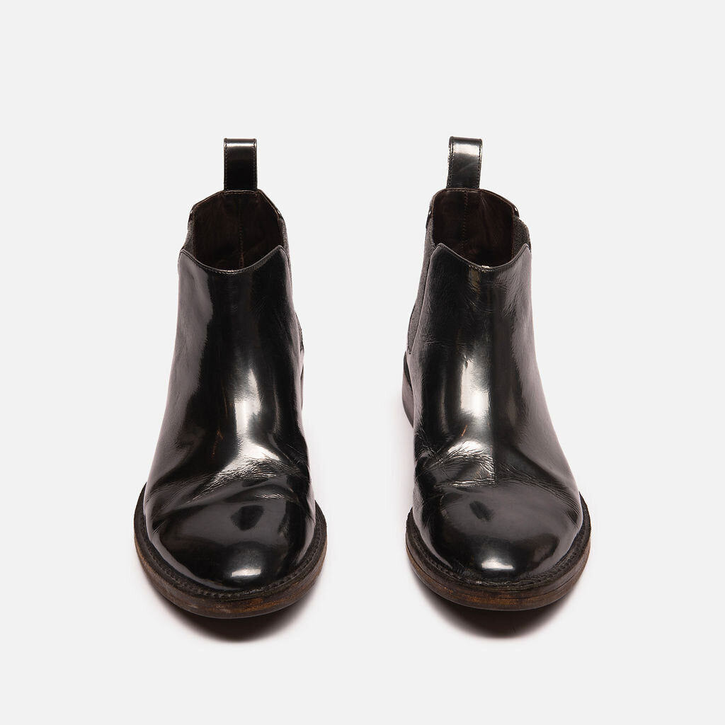 Brunello Cucinelli Brunello Black Leather Chelsea Boot