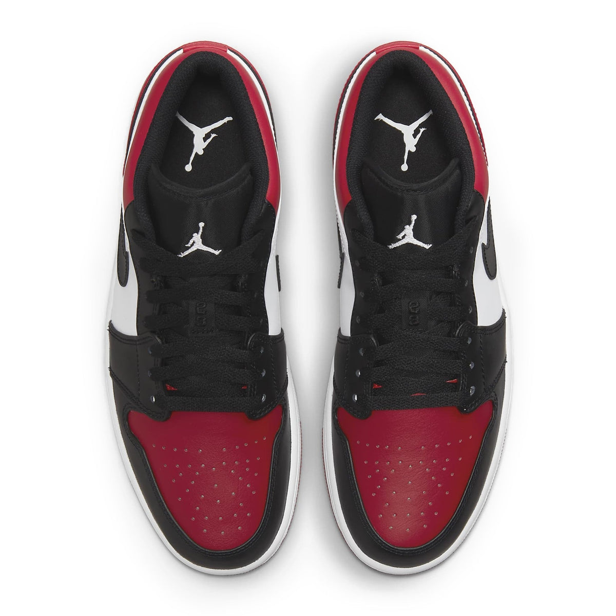 Air Jordan 1 Low Bred Toe Sneakers - Red