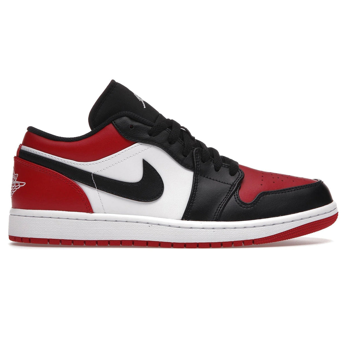 Air Jordan 1 Low Bred Toe Sneakers - Red