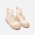 Christian Dior White Canvas Lace-Up Boots