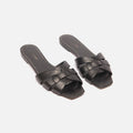 Saint Laurent Black Leather Sandals