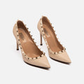 Valentino Cream Leather Studded Pump