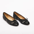 Chanel Black & White Logo Ballet Flats