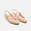 Miu Miu Tan Patent Leather Mary Jane Kitten Heel