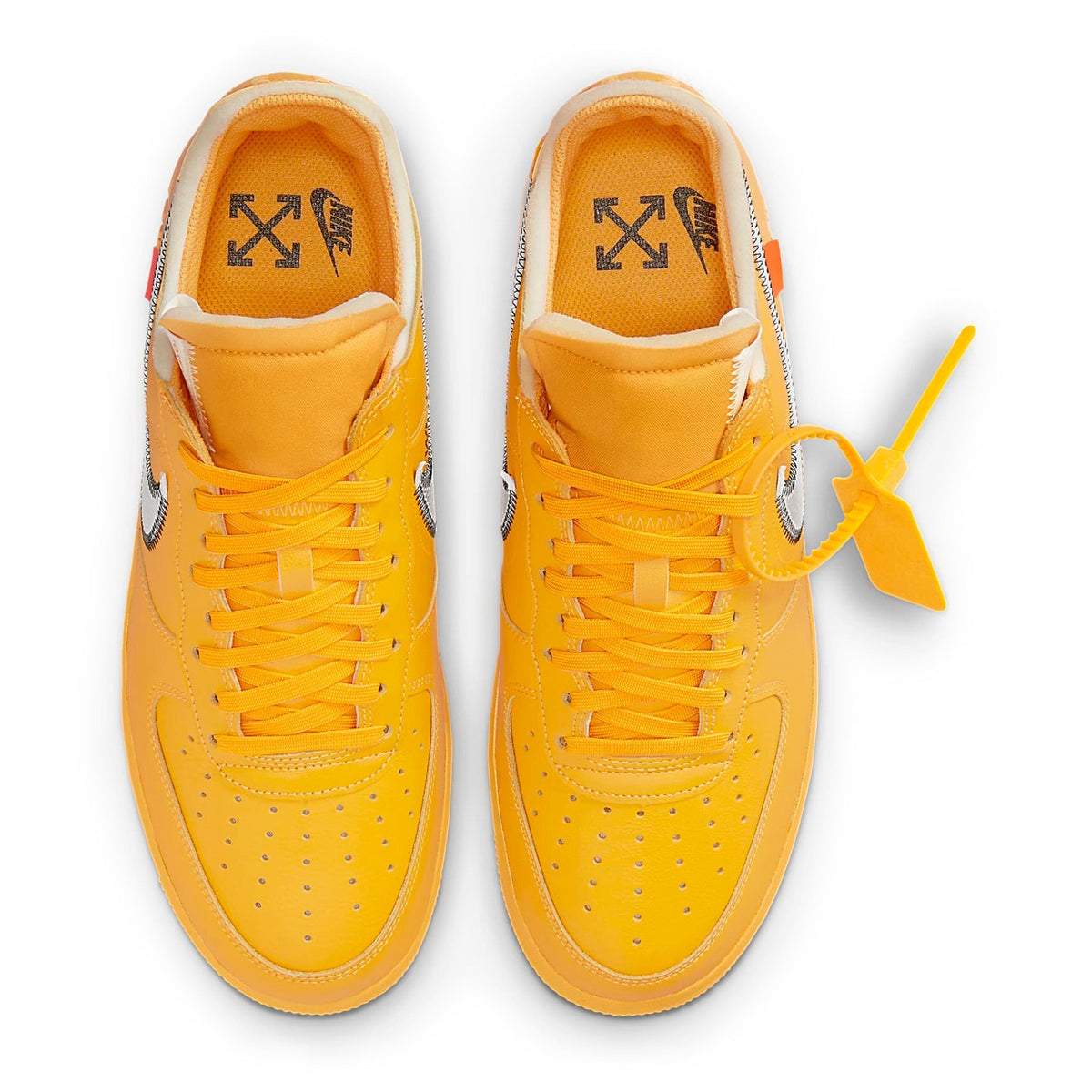 Nike x Off-White Air Force 1 Low ICA University Gold Sneakers - Yellow