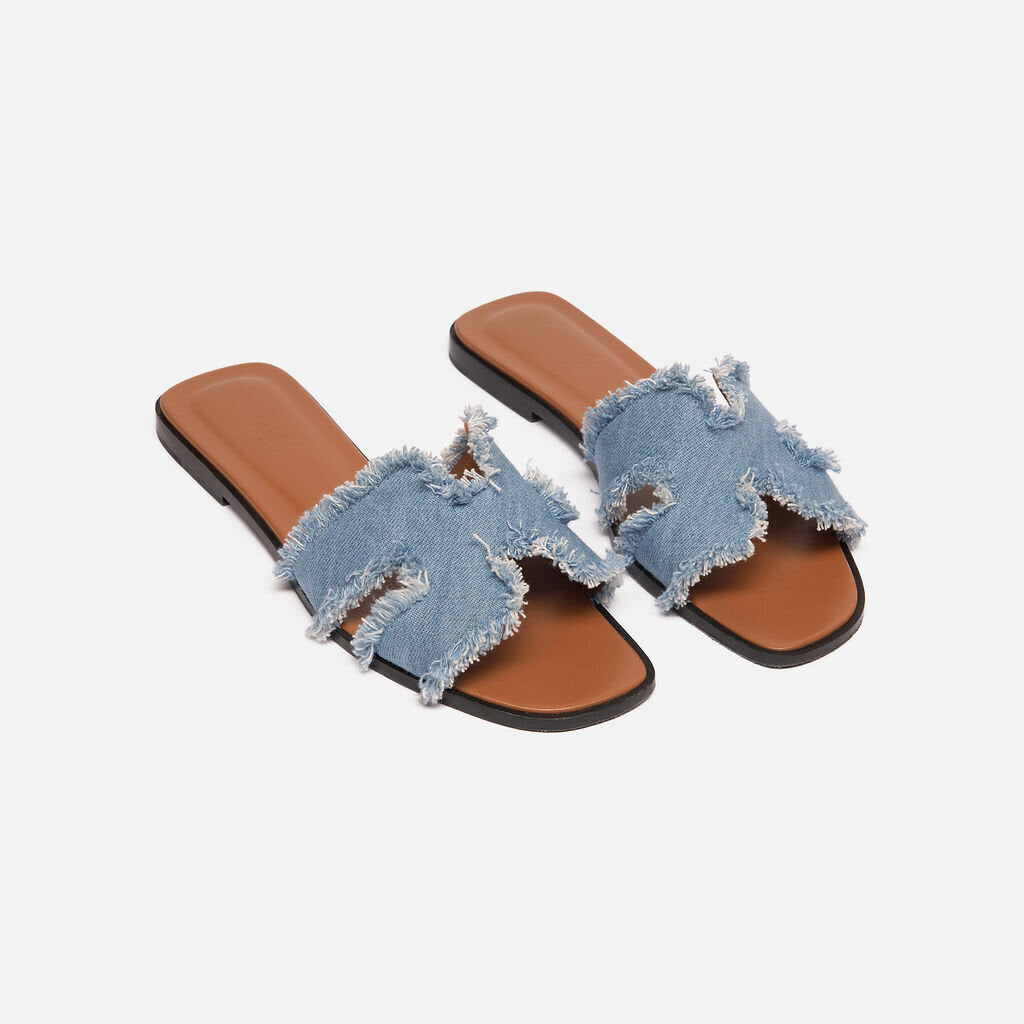 Hermes Denim Oran Sildes Shoes