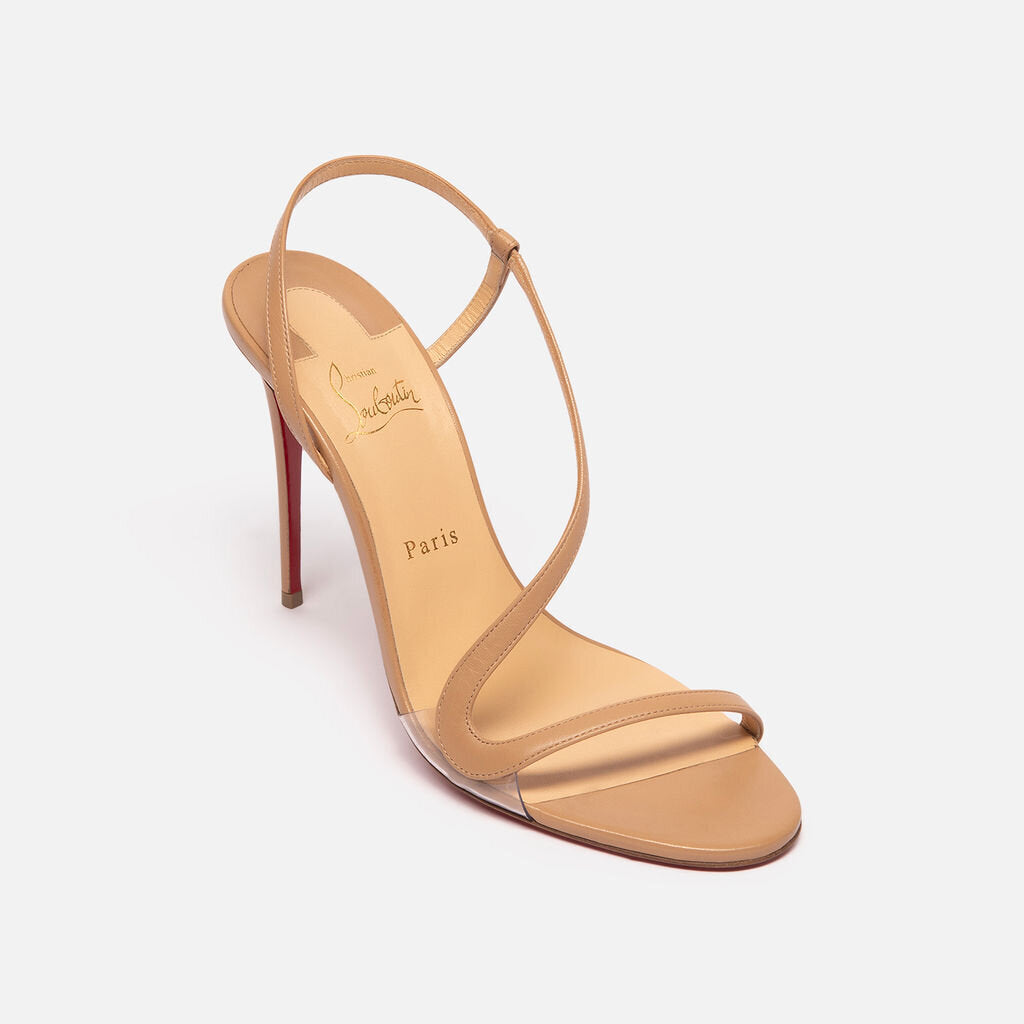 Christian Louboutin Beige Leather Heeled Rosalie Sandal