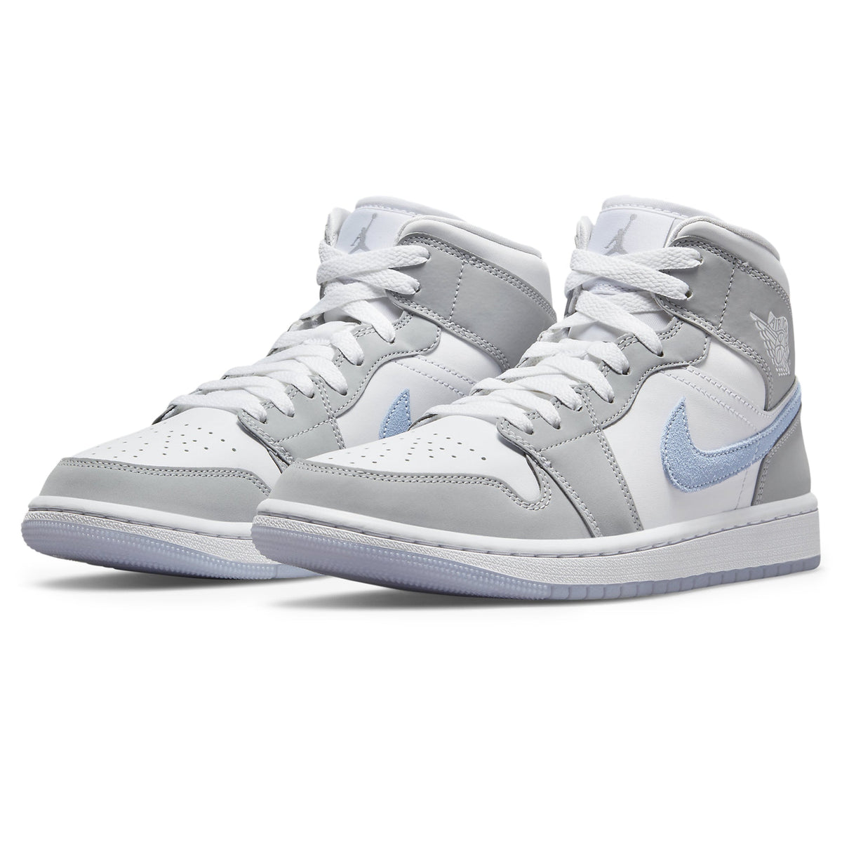Air Jordan 1 Mid Wolf Grey Blue - Women's Sneakers