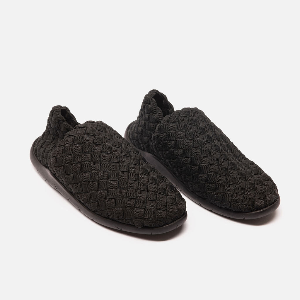 Bottega Veneta Black Woven Slip-On Sneaker
