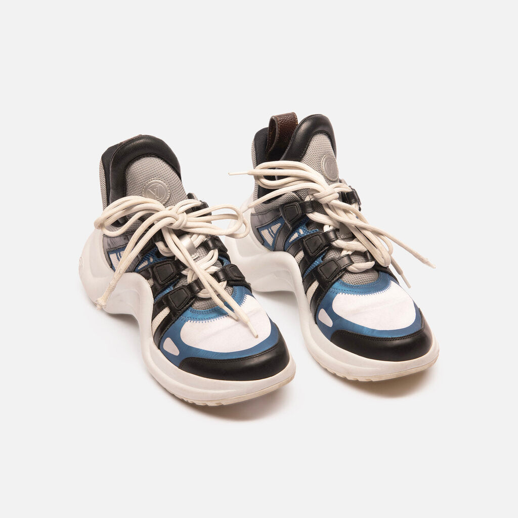 Louis Vuitton White & Blue Archlight Trainer Sneakers