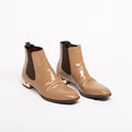 Valentino Taupe Patent Rockstud Boots