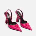 Versace Pink Medusa Leather Slingback Pumps