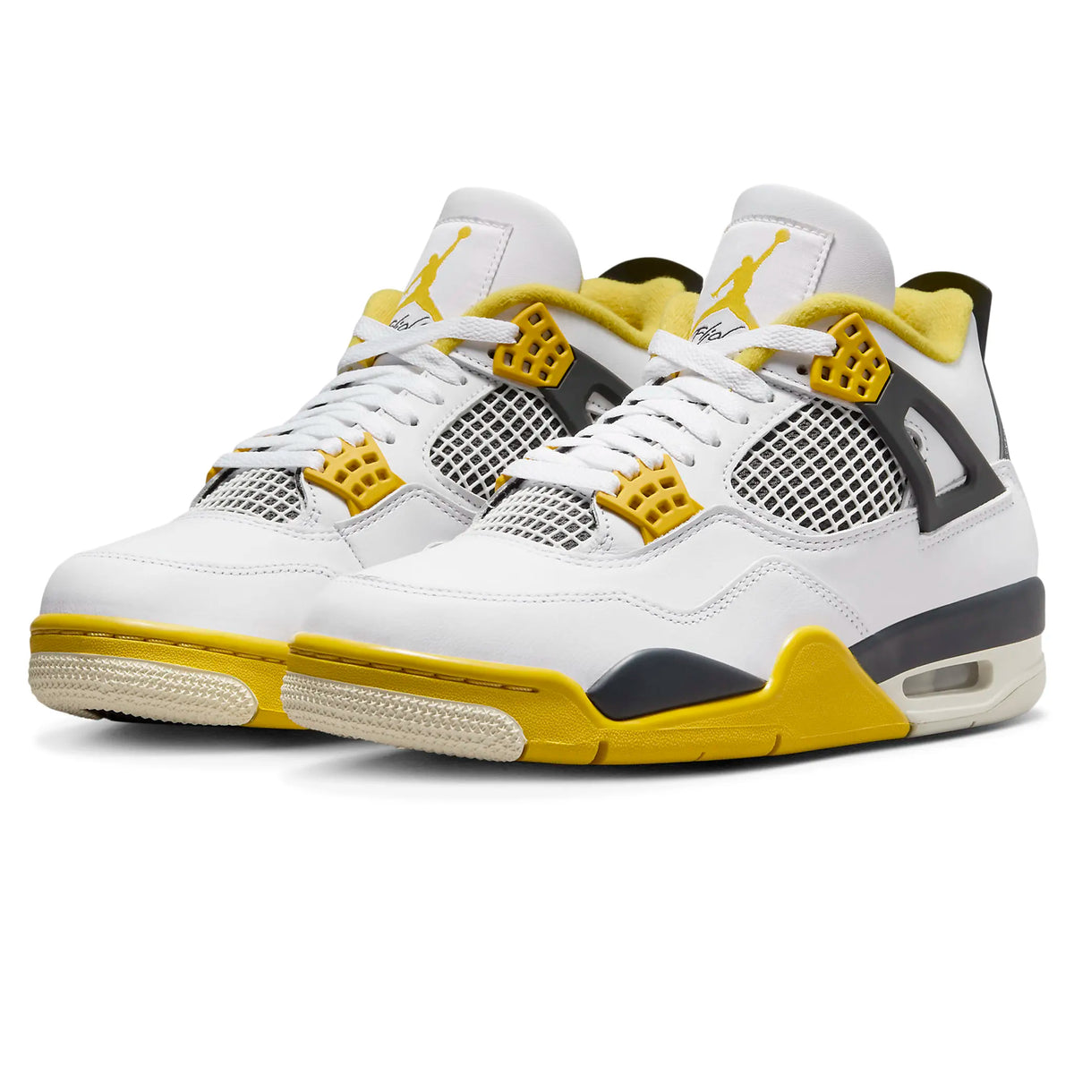 Air Jordan 4 Retro Vivid Sulfur - Women's Sneakers - White