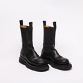 Bottega Veneta Black Leather Combat Boots