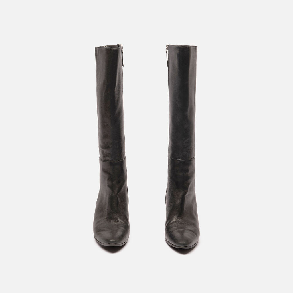 Manolo Blahnik Black Leather Boots
