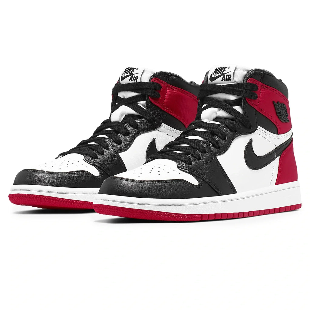 Air Jordan 1 Retro High Satin Black Toe - Women's Sneakers - Red