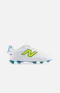 New Balance 442 Team Jnr FG V3 Shoes - White/Alkaline Green