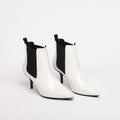 Anine Bing White Leather Heeled Booties