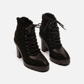 Valentino Black Suede Platform Ankle Boot