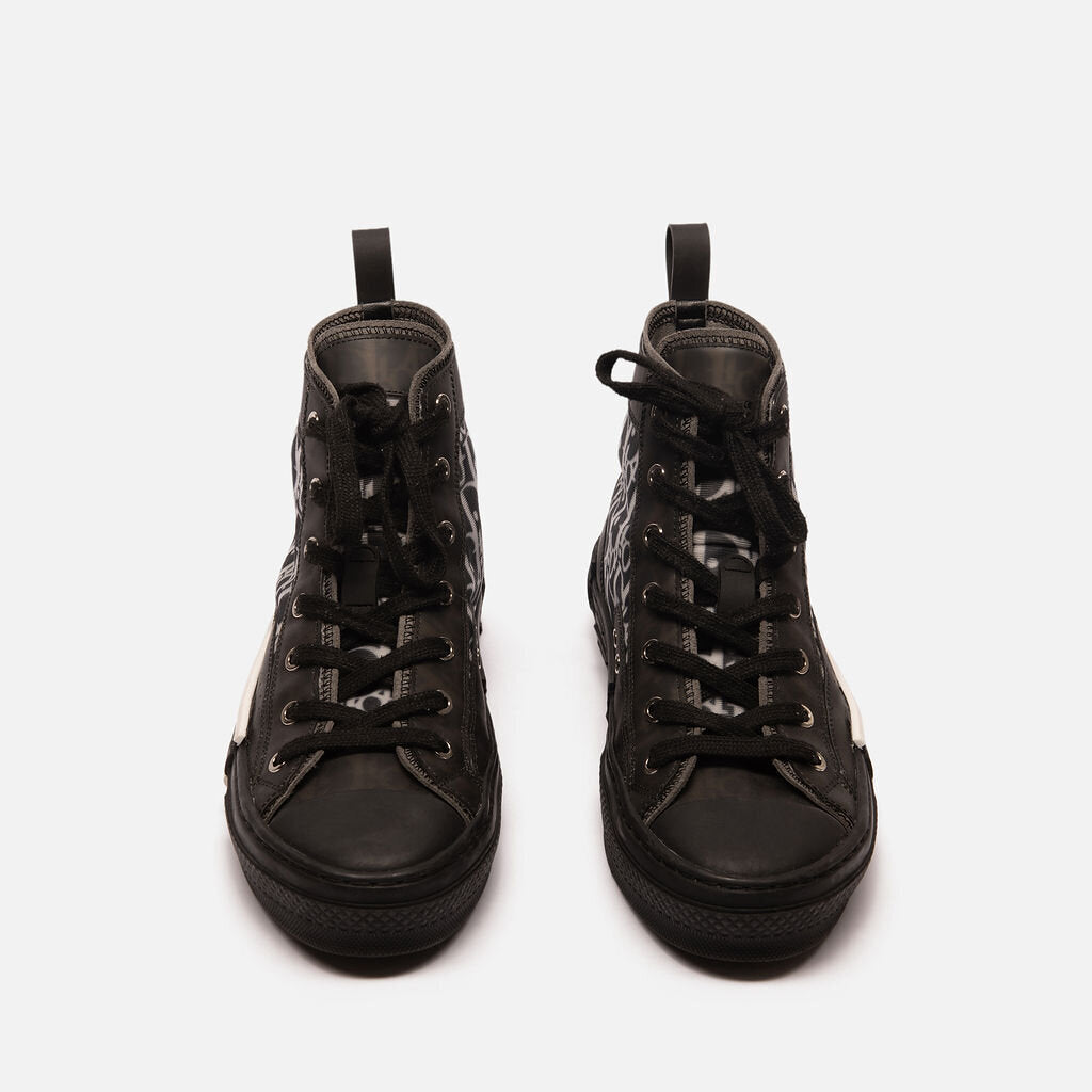 Christian Dior B&W Monogram High-Top Sneaker
