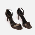Saint Laurent Silver Leather Sandal Pump