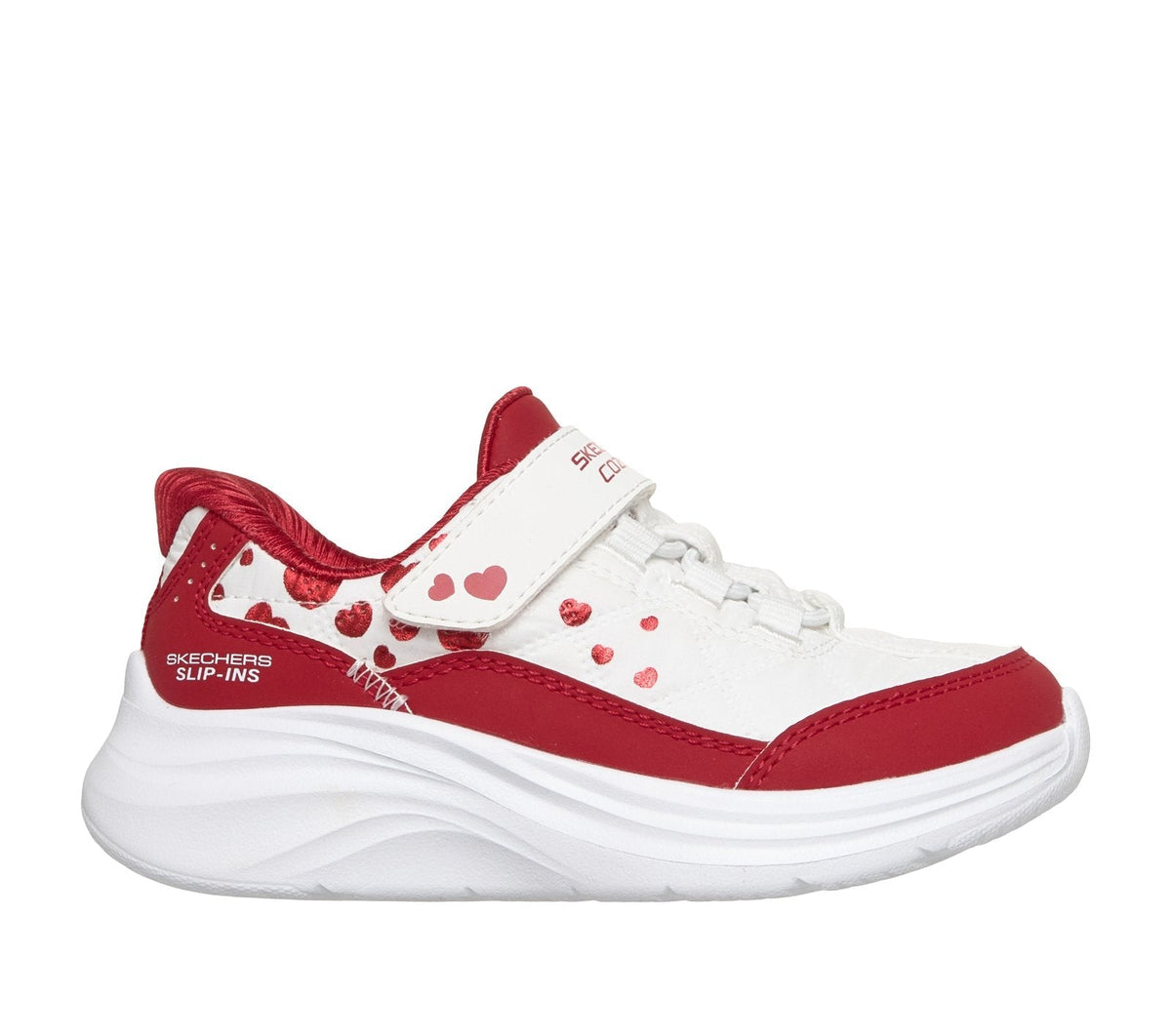 Skechers Slip-ins: Comfy Sprints - Cozy Fit Heartdream, WHITE / RED