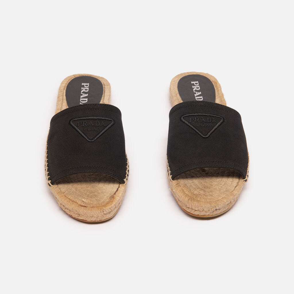Prada Black Espadrille Mule