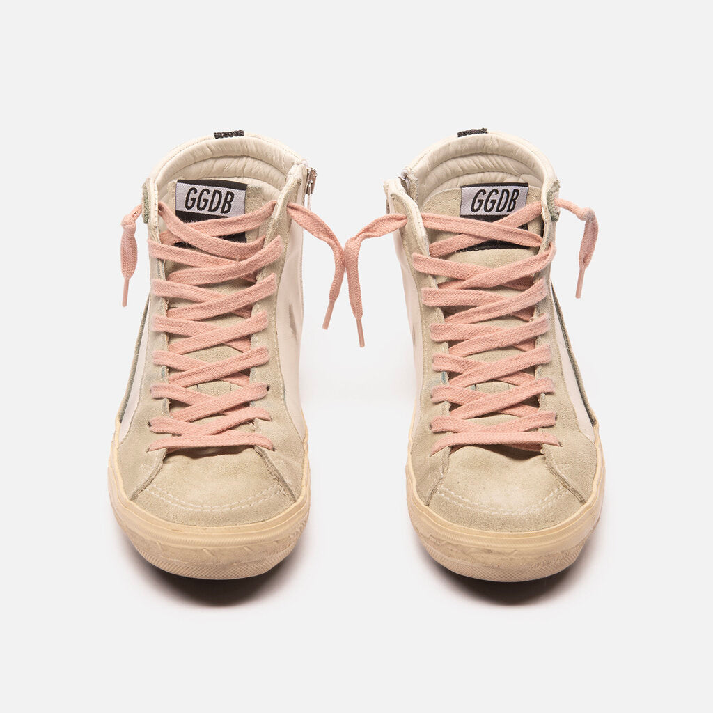 Golden Goose White Leather High-Top Sneakers