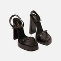 Saint Laurent Black Leather Platform Heel