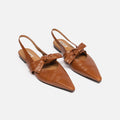 Reike Nen Brown Leather Slingback Flat