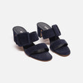 Manolo Blahnik Blue Suede Blockheel Shoes