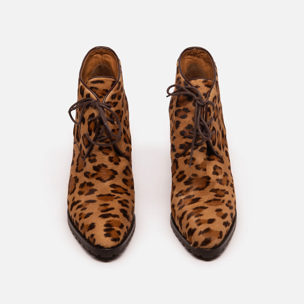 Ralph Lauren Purple Label Ralph Lauren Leopard Print Pony Hair Ankle Boot