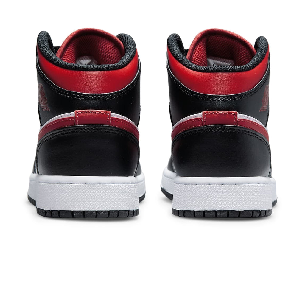 Air Jordan 1 Mid Black Fire Red (GS) Sneakers