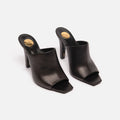Saint Laurent Black Leather Heeled Mules
