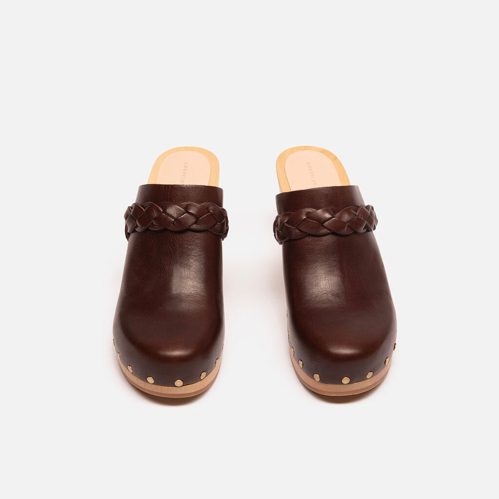 Loeffler Randall Brown Leather Braided Clog