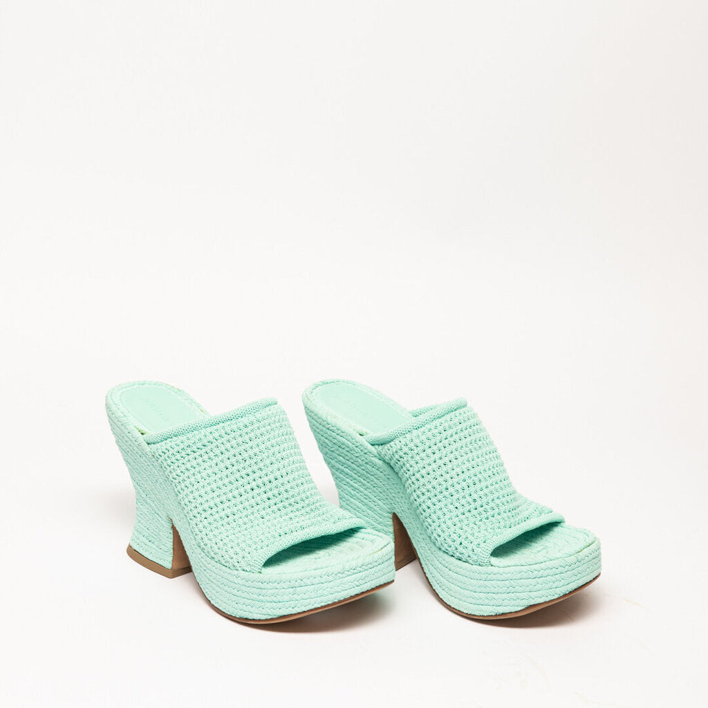 Bottega Veneta Bottega Mint Green Esparto Wedge