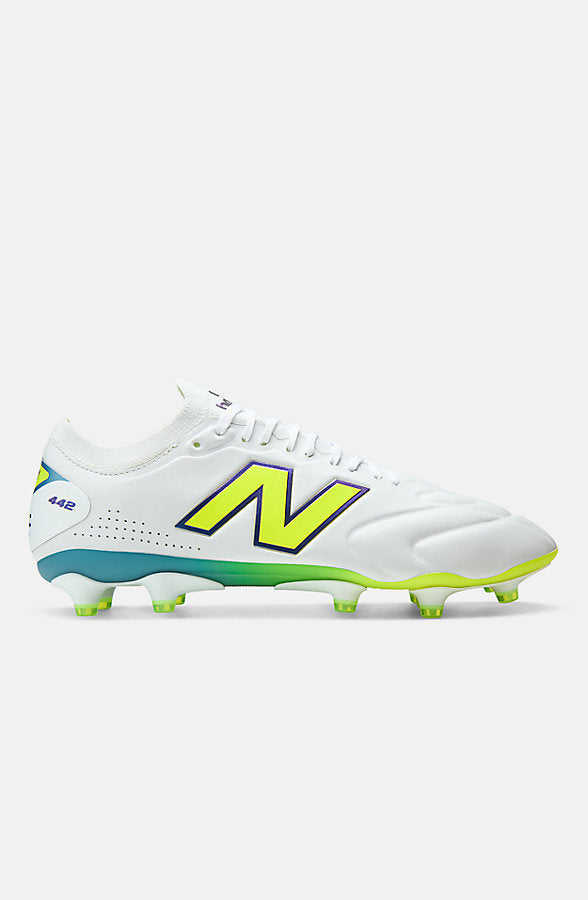 New Balance Men's 442 Elite Knit FG V3 Shoes - White/Alkaline Green