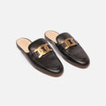 Tods Black Leather Mules